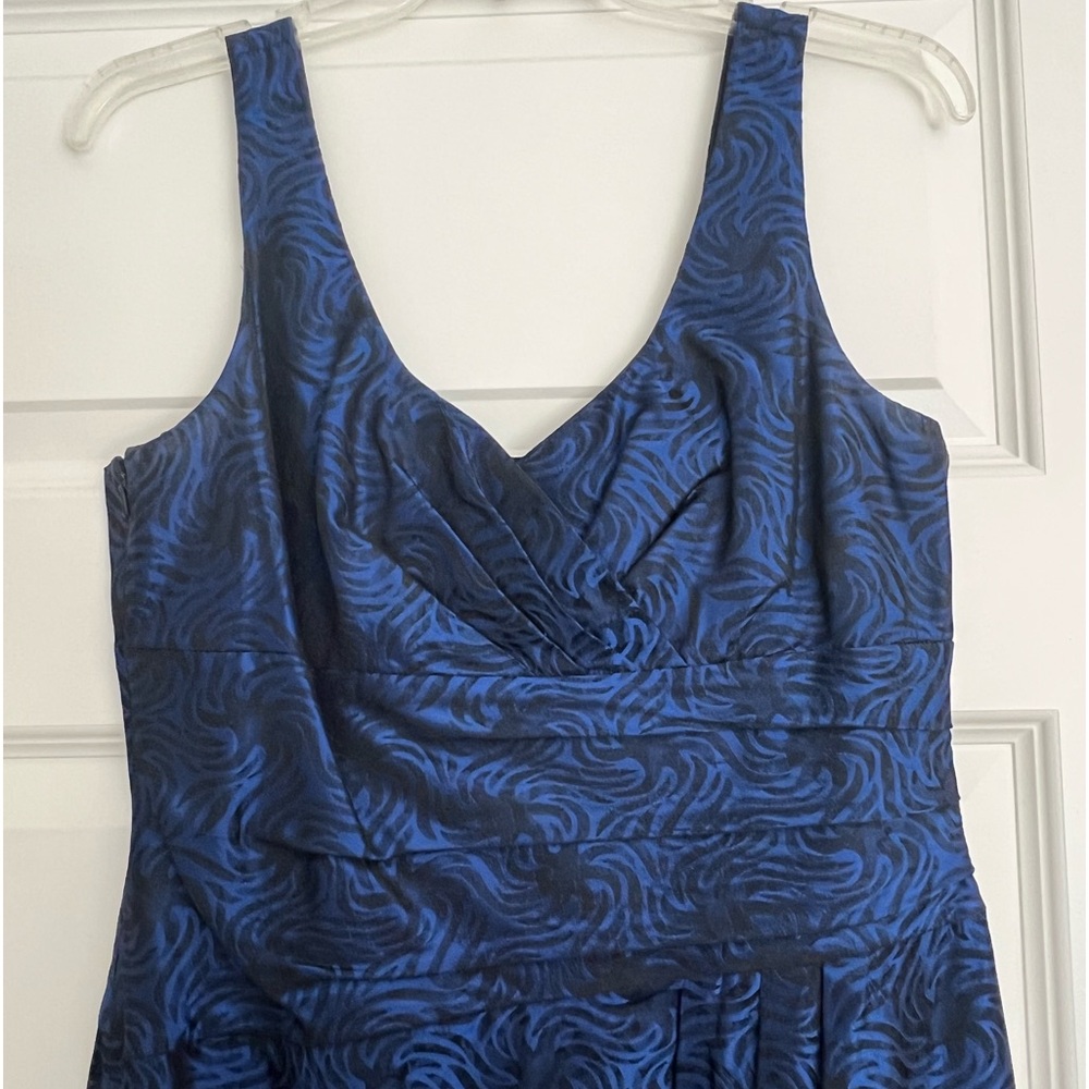 Blue V-Neck Cocktail Dress - Picture 9 of 14